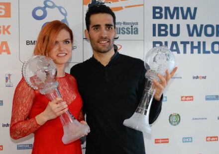 Gabriela Soukalová a Martin Fourcade