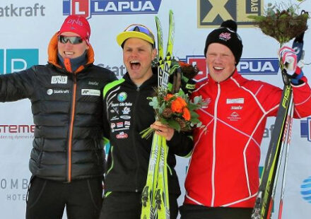 Pódium sprintu mužů na Mistrovství Norska