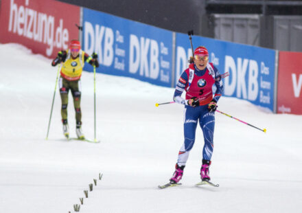 Gabriela Koukalová a Laura Dahlmeierová