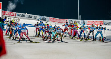 Biatlonistky na startu