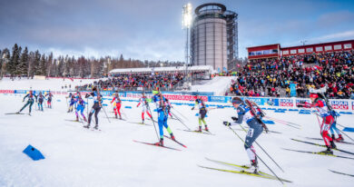 Biatlonistky na startu smíšených dvojic